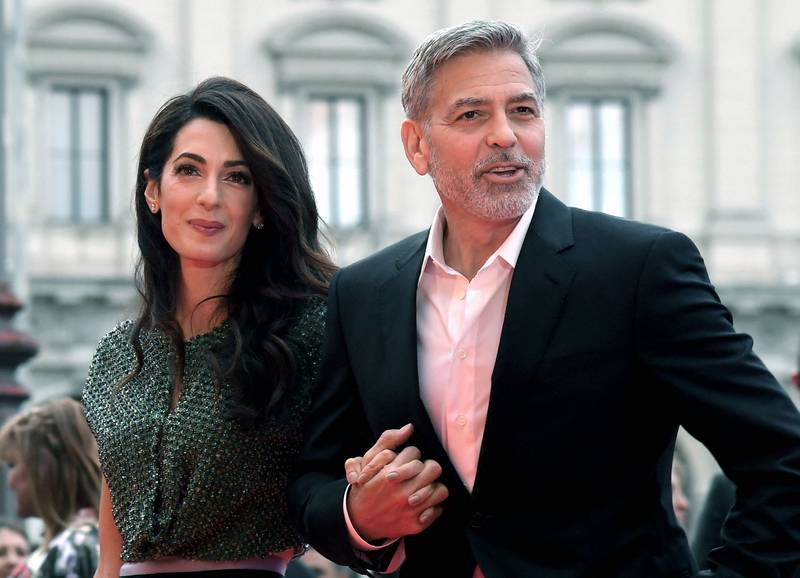 Ms Clooney with her actor husband George in Rome in May 2019.  AFP