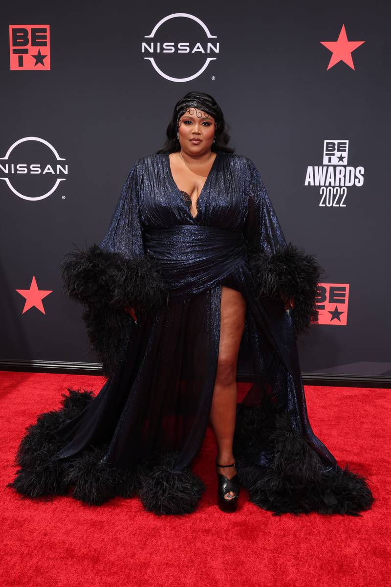 Lizzo, wearing Gucci, arrives at the BET Awards at Microsoft Theatre on June 26, 2022, in Los Angeles, California. AFP
