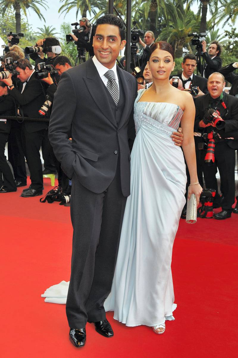 CANNES, FRANCE - MAY 14: Actress Aishwarya Rai Bachchan and actor Abhishek Bachchan attend the Spring Fever Premiere held at the Palais Des Festival during the 62nd International Cannes Film Festival on May 14, 2009 in Cannes, France.  (Photo by Francois Durand/Getty Images)