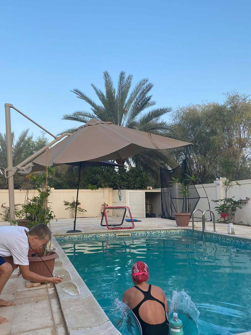 Chloe Andrews, a 12-year-old girl who raised Dh15,000 for Doctors Without Borders last week by swimming 50km in her 6m pool at Sports City in Dubai
