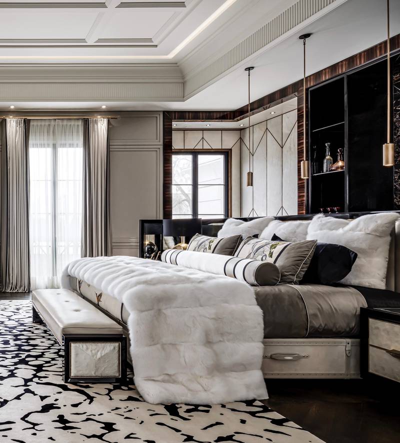 Drake's bedroom, designed by architectural and interior designer Ferris Rafauli. Courtesy Ferris Rafauli