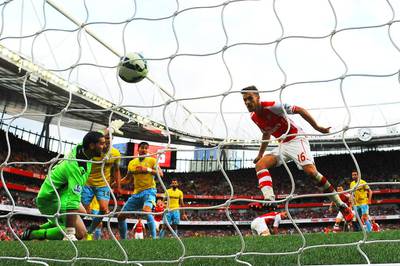 Aaron Ramsey, right, said it was very difficult to score against Crystal Palace on Saturday. Carl Court / AFP
