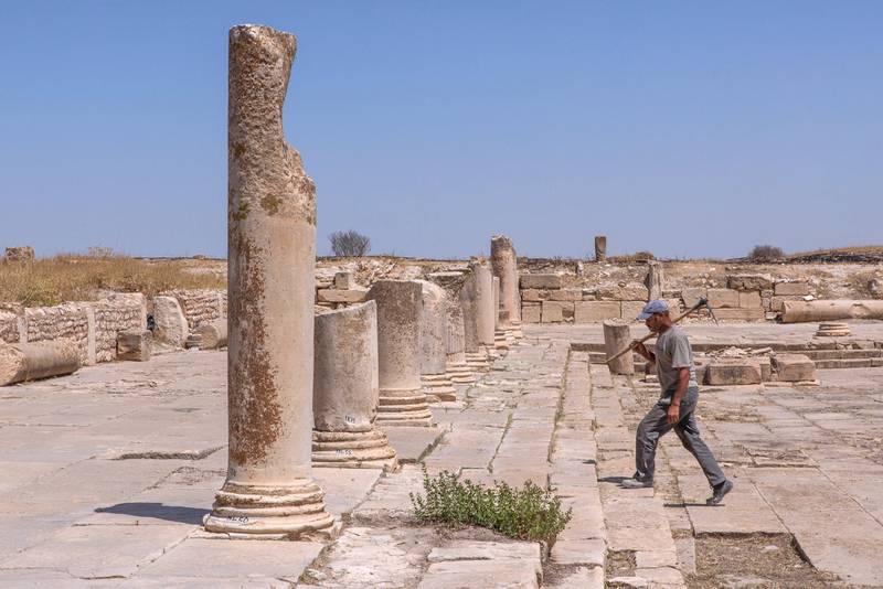 A Tunisian worker walk across Maktar, an ancient town founded by the Numidians in Siliana Governorate, Tunisia. For decades, Tunisia has been focusing on the so-called ‘all inclusive’ mass tourism. Representing 7% of the GDP in the Tunisian economy in 2010, mass tourism drastically collapsed after the revolution and multiple terrorist attacks. These destabilising events created a unique opportunity to switch to a new sustainable, more qualitative and inclusive model. Voices rise to make the country's unique heritage a major revenue generator as Tunisia is known to be an "open-air museum" with 30,000 archaeological sites widely scattered across the country. Unfortunately, the authorities did not take advantage of the opportunity. Today, only 53 archaeological sites are exploited for tourism purposes.