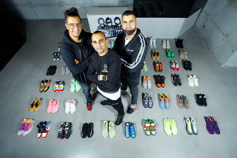Crep Protect owners and brothers, Nohman (beard), Imran (glasses), Riz Ahmed