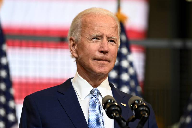 U.S. Democratic presidential nominee and former Vice President Joe Biden speaks about safety in America during a campaign appearance in Pittsburgh, Pennsylvania, U.S. August 31, 2020.     REUTERS/Alan Freed