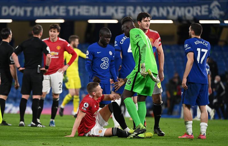 Scott McTominay - 6: Back from injury and rusty in opening exchanges, but, like his team, settled towards the end of the first half. Struck decent shot on the hour as United came alive after a period of Chelsea pressure. Blocked a fine Mount solo attack and protected defence well. Reuters