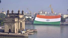 India unfurls enormous flag for Navy Day
