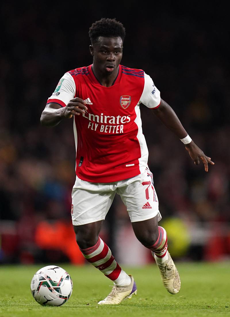 15) Arsenal's Bukayo Saka, £85.72m. PA