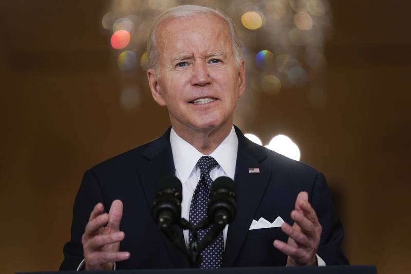 US President Joe Biden had to win over senators from his Democratic party before the bill was passed by the Senate.  AP
