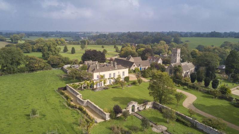 An aerial view of Luckington Court, which was built in the 11th century. Photos: Woolley & Wallis