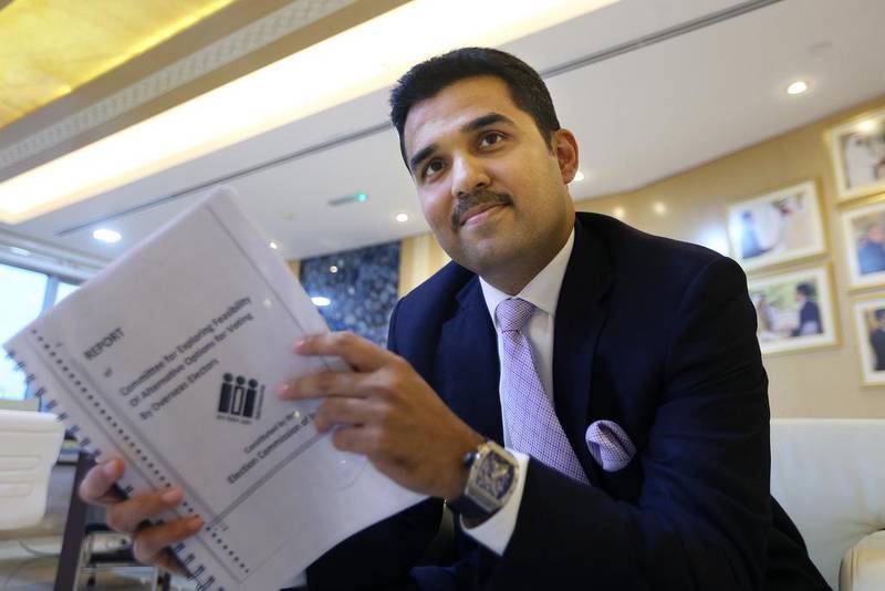 Dr Shamsheer Vayalil has led the charge for Indian expatriates to be given the right to vote from overseas in their home country's general elections.  Delores Johnson / The National