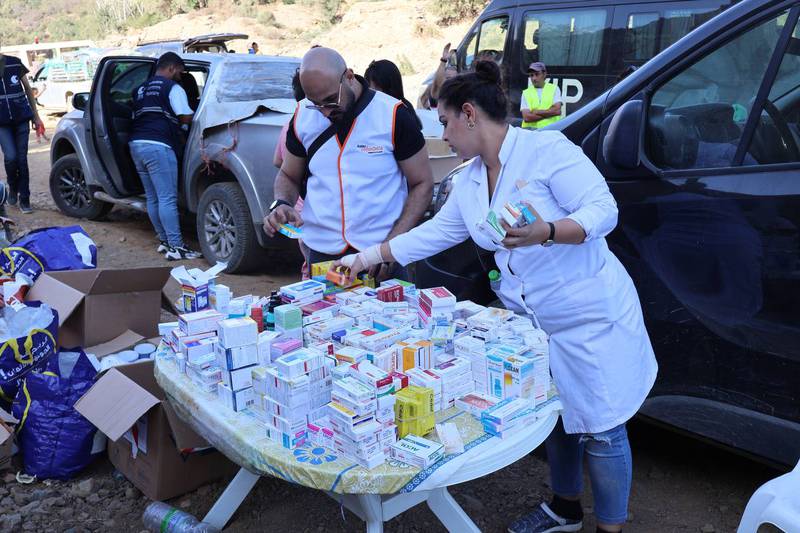 The team of doctors and nurses delivered medical kits to crisis-hit villages in the Atlas Mountains. Photo: Aster volunteers