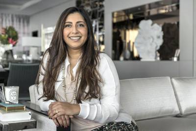 DUBAI, UNITED ARAB EMIRATES. 15 FEBRUARY 2018. Show apartment of One on the Palm by Omniyat. Charu Ghandi, Director of Elicyon.(Photo: Antonie Robertson/The National) Journalist: Melanie Hunt. Section: Lifestyle.