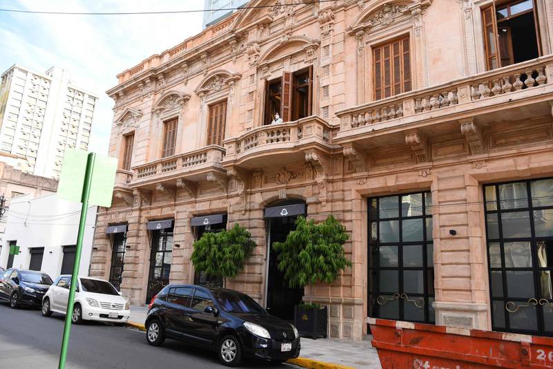 The facade of the hotel in Asuncion where Ronaldinho and his brother will serve house arrest after a judge ordered their release from jail. AFP