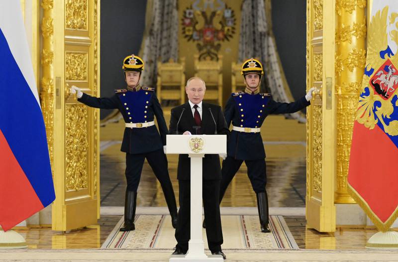 Russian President Vladimir Putin at the Kremlin, in Moscow, on December 1. AP