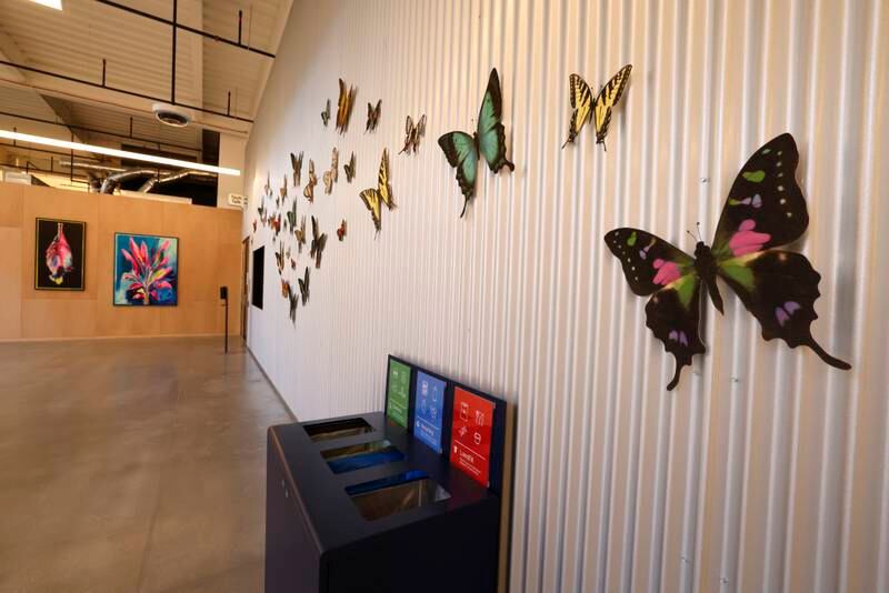 Art work in Google's new Bay View campus. EPA