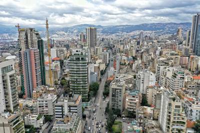 An aerial view of the Achrafiyeh district of Lebanon's capital Beirut is seen as streets empty to minimise social contact as part of efforts against COVID-19 coronavirus disease. AFP