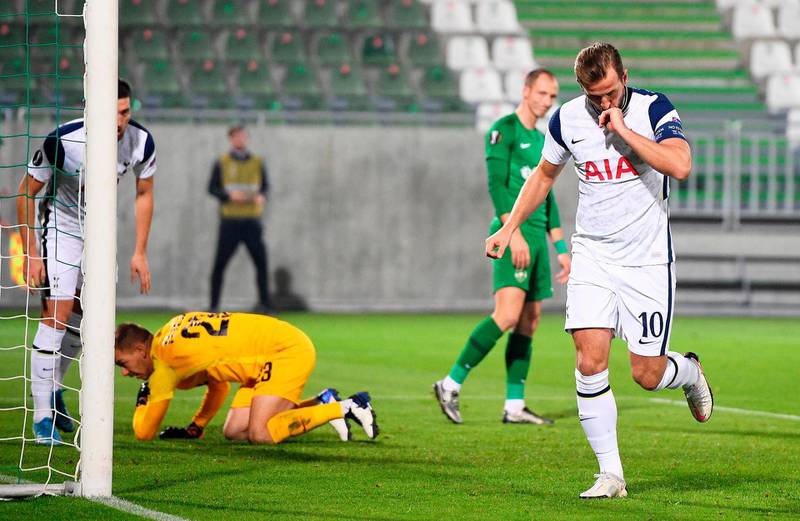 Harry Kane scored his 200th goal for Tottenham in the Europa League’s e match against Ludogorets in Razgrad, Bulgaria. EPA