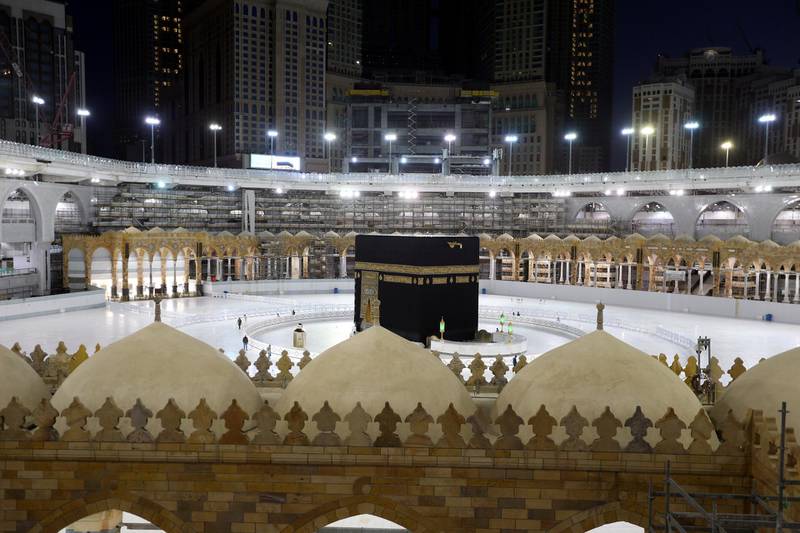The near-empty Grand Mosque on the first day of the holy month of Ramadan during the coronavirus outbreak, in the city of Makkah, Saudi Arabia April 24, 2020. Reuters