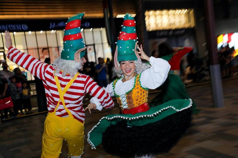 As well as the ice rink, festive characters will liven up The Walk at JBR this Christmas. Courtesy Dubai Retail