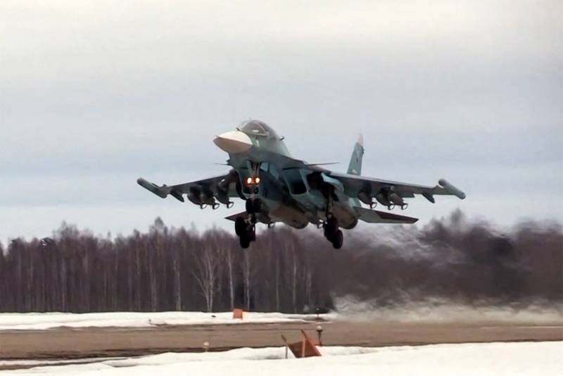 A Russian Sukhoi Su-34 fighter-bomber. Russian Defence Ministry via AFP