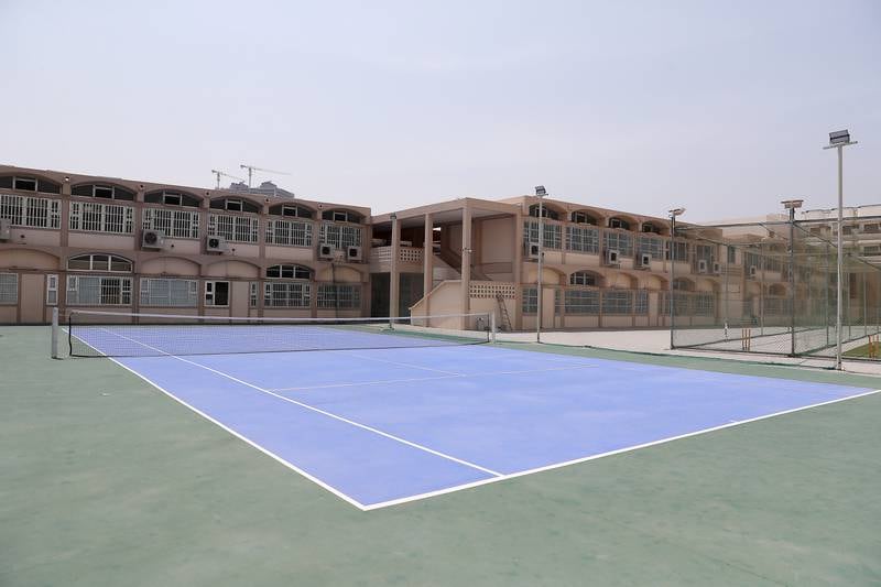 A tennis court at The Apple International Community School