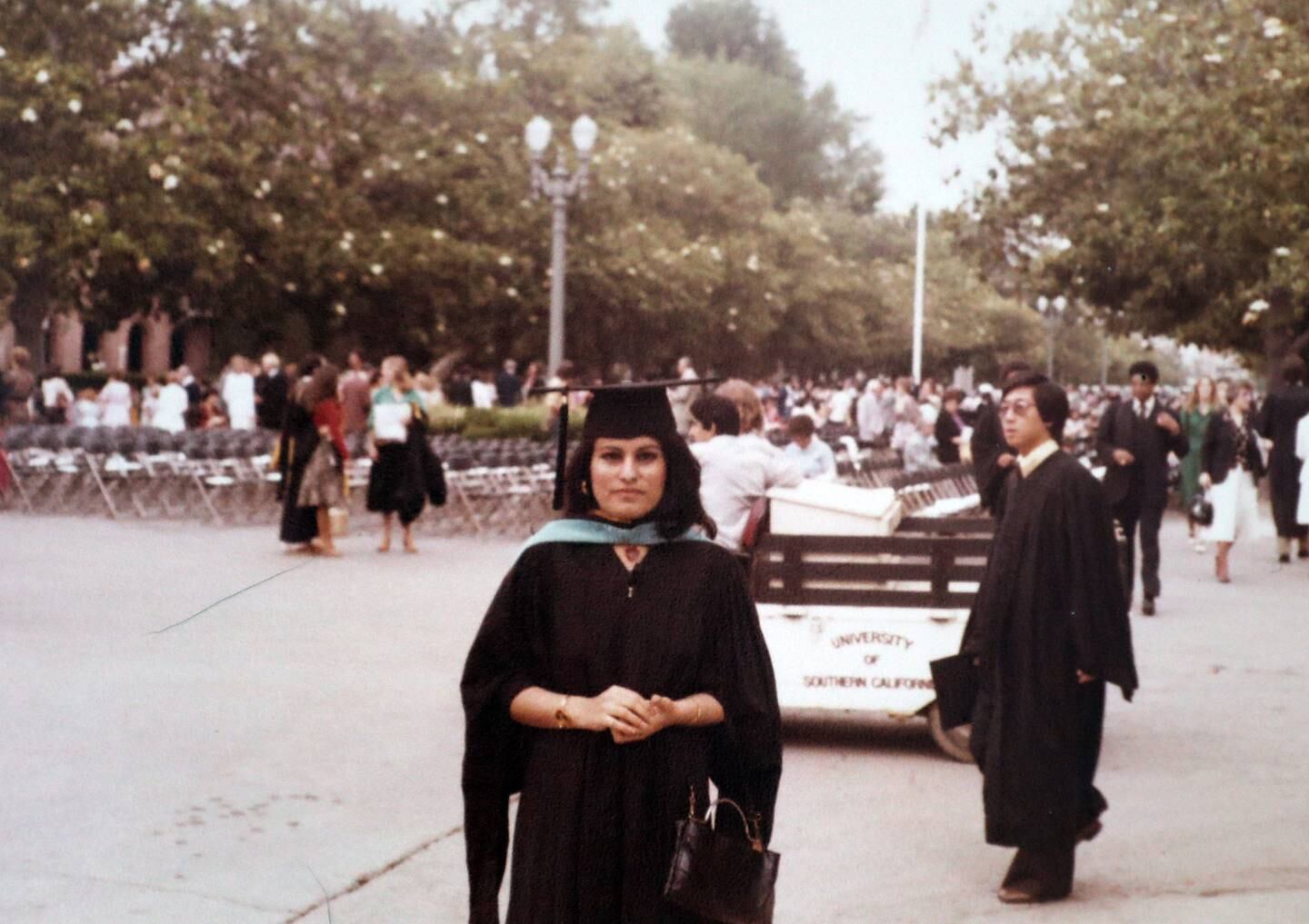 Dr Nora Al Midfa at a graduation ceremony after earning her PhD from the University of Southern California in 1984. Photo: Dr Nora Al Midfa