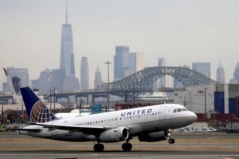 A United Airlines passenger jet takes off at Newark Liberty International Airport, New Jersey, in December 2019, just before the start of the pandemic. Reuters