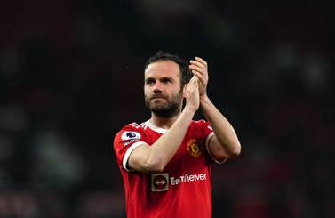 File photo dated 02-05-2022 of Manchester United's Juan Mata . Long-serving Manchester United midfielder Juan Mata is leaving at the end of his contract this summer, the Premier League club have announced. Issue date: Thursday June 2, 2022.
