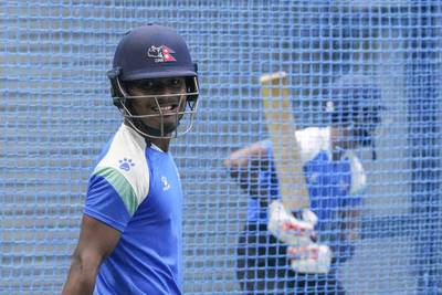 Nepal's captain Rohit Paudel in the nets ahead of the Asia Cup clash with India in Pallekele on Monday, September 4. AP