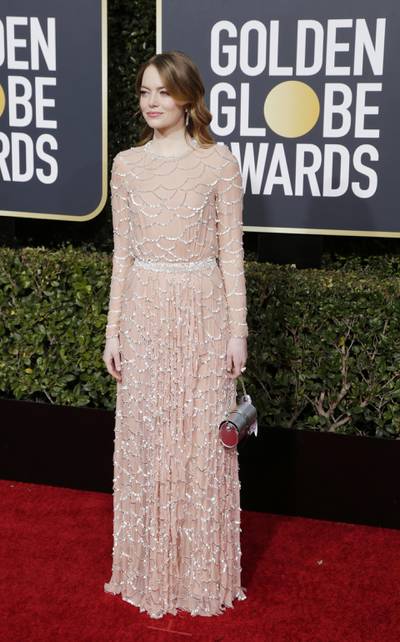epa07266668 Emma Stone arrives for the 76th annual Golden Globe Awards ceremony at the Beverly Hilton Hotel, in Beverly Hills, California, USA, 06 January 2019.  EPA-EFE/MIKE NELSON