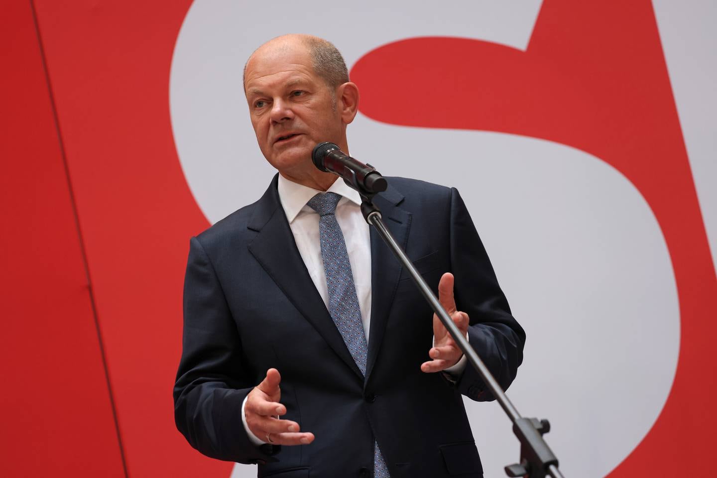 Olaf Scholz, who is well placed to be Germany's next chancellor, addressed Britain's supply problems on Monday. Getty