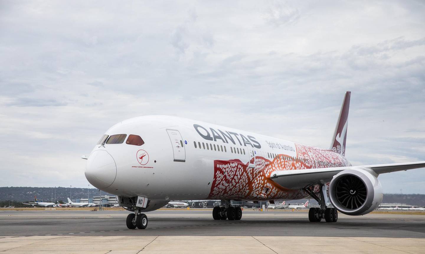 A Qantas Dreamliner ahead of take-off on the first direct Perth to London flight in March 2018. Project Sunrise flights from Australia to London and New York will surpass this route as the longest in Qantas's network. Courtesy Qantas
