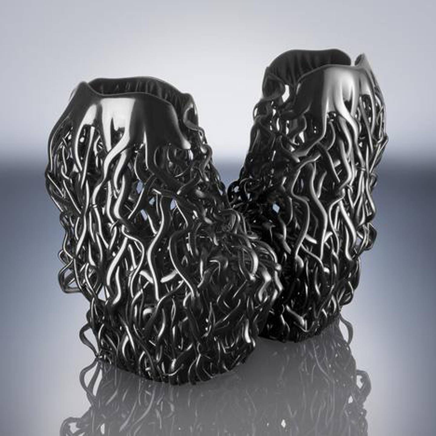 A 3D-printed shoe created by United Nude for designer Iris Van Herpen's runway show in 2013. Courtesy United Nude