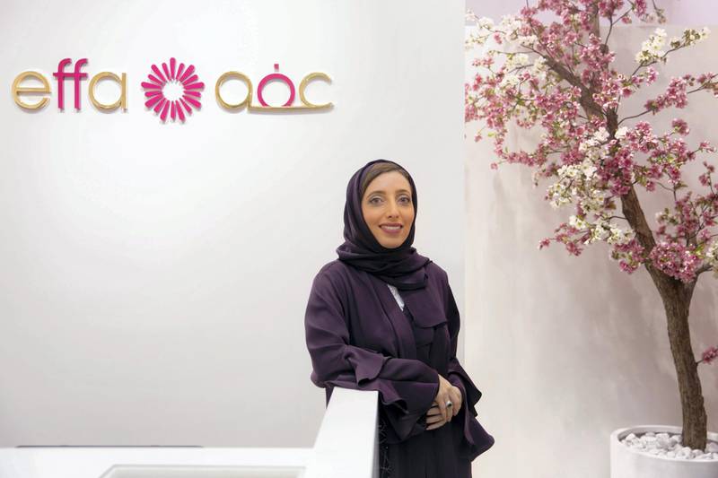 DUBAI, UNITED ARAB EMIRATES - SEPTEMBER 20, 2018. Dubai-based Saudi designer Effa Al Dabbagh in her shop Effa.(Photo by Reem Mohammed/The National)Reporter: HANEEN DAJANISection: NA