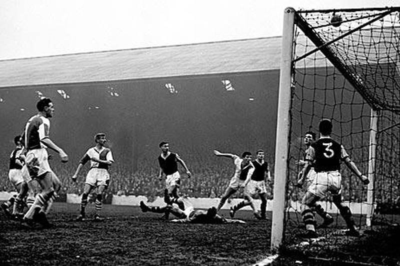 Local derbies have long been among the highlights of an English league season. Here, Blackburn try to equalise against Burnley in a 1960 FA Cup tie.
