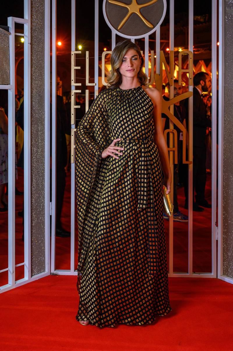 Model Elisa Sednaoui poses on the red carpet during the closing ceremony of the El Gouna Film Festival. AFP