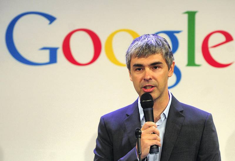Google CEO Larry Page holds a press annoucement at Google headquarters in New York on May 21, 2012. Google announced that it will allocate 22,000 square feet of its New York headquarters to CornellNYC Tech university, free of charge for five years and six month or until the university completes its campus in New York.     AFP PHOTO/Emmanuel Dunand (Photo by EMMANUEL DUNAND / AFP)