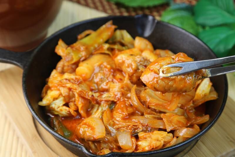 Spicy stir-fried chicken (dak-galbi). Getty Images