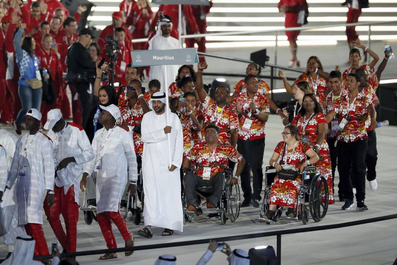 ABU DHABI, UNITED ARAB EMIRATES. 14 MARCH 2019. Opening Ceremony of the Special Olympics at Zayed Sports City. (Photo: Antonie Robertson/The National) Journalist: None: National.