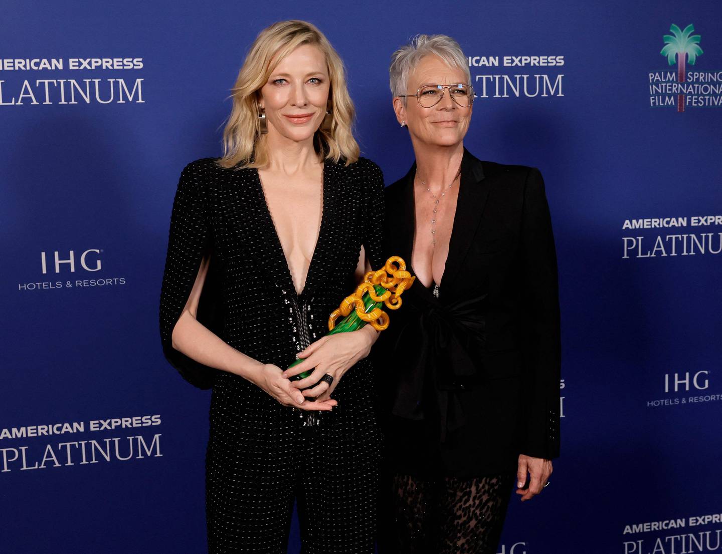 Cate Blanchett and Jamie Lee Curtis at the Palm Springs International Film Festival Awards Night Gala. AFP 