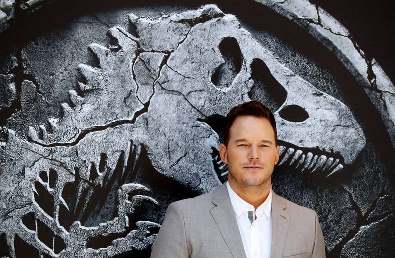 epa06755408 US actor and cast member Chris Pratt poses for photographers during the presentation of the movie 'Jurassic World: Fallen Kingdom' in Madrid, Spain, 22 May 2018. The movie opens in Spanish cinemas on 07 June.  EPA/Emilio Naranjo