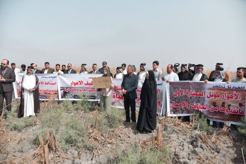 Jassim Al Asadi (C) launches Iraq's National Campaign to Save the Marshes. Photo: Jassim Al Asadi