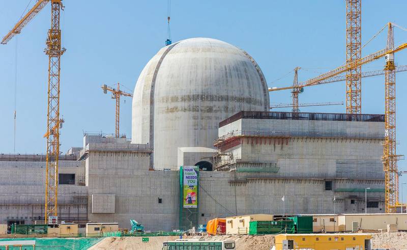 A handout photo released by the ENEC on June 1, 2017 shows part of the Barakah Nuclear power plant under construction near al-Hamra west of Abu Dhabi in May 2017. RESTRICTED TO EDITORIAL USE - MANDATORY CREDIT "AFP PHOTO / ENEC / ARUN GIRIJA" - NO MARKETING NO ADVERTISING CAMPAIGNS - DISTRIBUTED AS A SERVICE TO CLIENTS


 / AFP / Arun GIRIJA / RESTRICTED TO EDITORIAL USE - MANDATORY CREDIT "AFP PHOTO / ENEC / ARUN GIRIJA" - NO MARKETING NO ADVERTISING CAMPAIGNS - DISTRIBUTED AS A SERVICE TO CLIENTS


 *** Local Caption ***  269738-01-08.jpg 269738-01-08.jpg