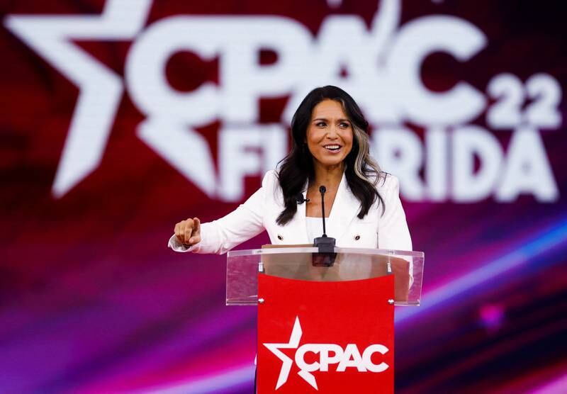 Former Democratic 2020 presidential candidate Tulsi Gabbard speaks at the Conservative Political Action Conference in Orlando, Florida. Reuters