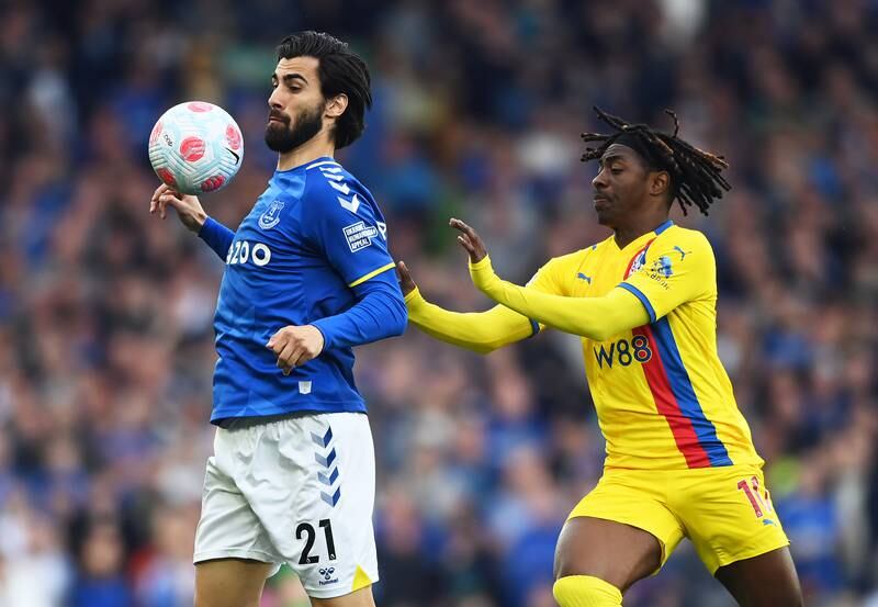 Eberechi Eze 7 - Linked well with Zaha and was bright on the ball. Picked up an assist with an exquisite cross from a free-kick, but drifted out of the game in the second half as Everton took full control of the midfield battle.
Getty
