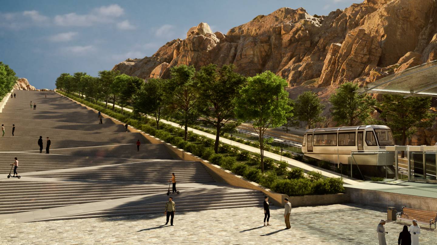 The Hatta Master Development Plan includes a cable-driven mountain railway.