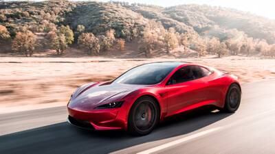 Tesla Roadster 2 is shown in this undated handout photo, during a presentation in Hawthorne, California, U.S., November 16, 2017. Tesla/Handout via REUTERS     ATTENTION EDITORS - THIS IMAGE WAS PROVIDED BY A THIRD PARTY. NO RESALES. NO ARCHIVES.