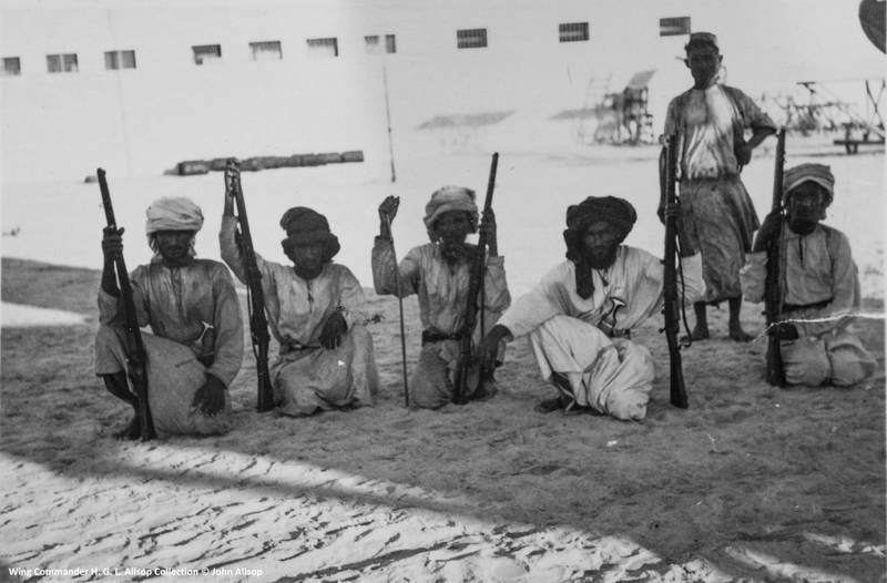 Guards at the air station. Photo: Wing Commander H G L Allsop Collection © John Allsop / Sharjah Museums Authority