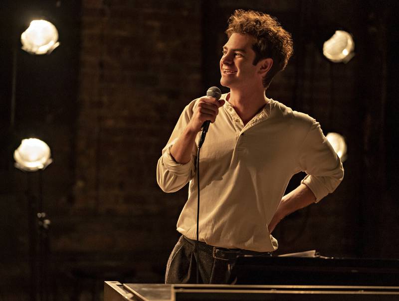 Andrew Garfield in a scene from 'Tick, Tick... Boom!', up for two awards. Netflix via AP